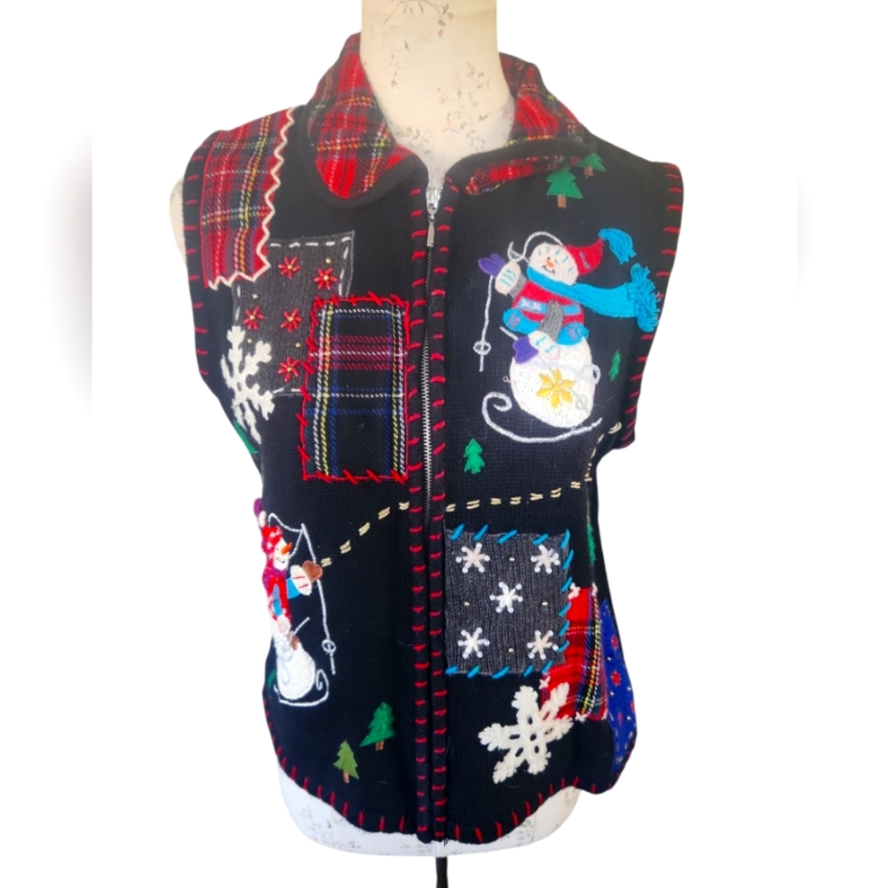 Planet & Company vintage Snowman Christmas Sweater vest mediun